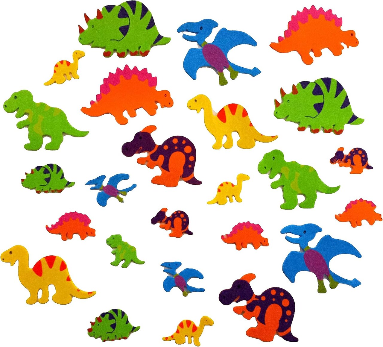 Self Adhesive Craft Stickers, Carnival, Planets, Farm Animals, Princess, Dinosaur Themed Stickers (500 Piece Party Packs) (Dinosaur)